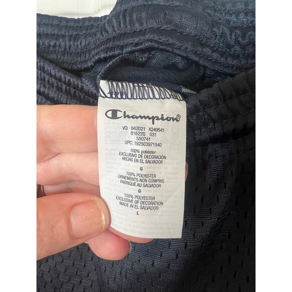 Champion Men's Navy Blue Athletic Casual Mesh Shorts 100% Polyester Size Large - Picture 10 of 11